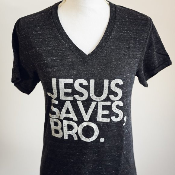 Alternative Apparel Tops - Alternative Apparel "JESUS SAVES BRO." V-neck T-shirt